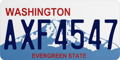 WA license plate AXF4547