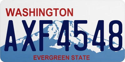 WA license plate AXF4548