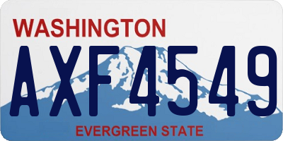 WA license plate AXF4549
