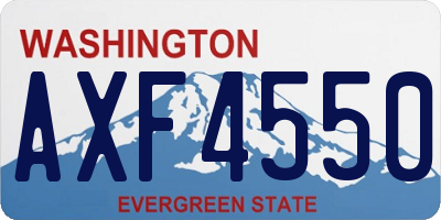 WA license plate AXF4550