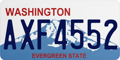 WA license plate AXF4552