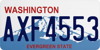 WA license plate AXF4553