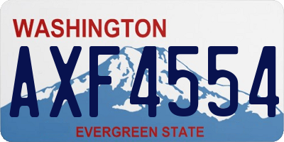 WA license plate AXF4554