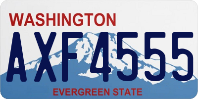 WA license plate AXF4555