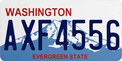 WA license plate AXF4556