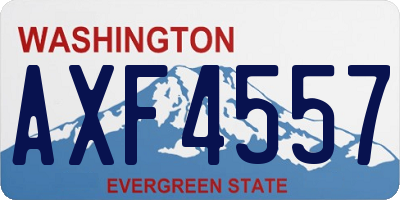 WA license plate AXF4557