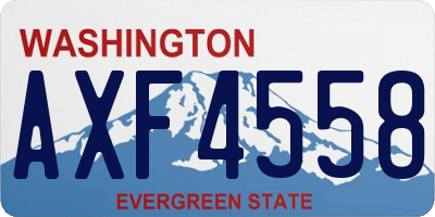WA license plate AXF4558
