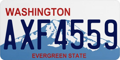 WA license plate AXF4559