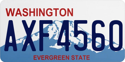 WA license plate AXF4560