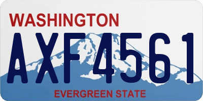 WA license plate AXF4561