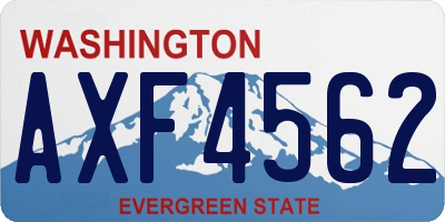 WA license plate AXF4562