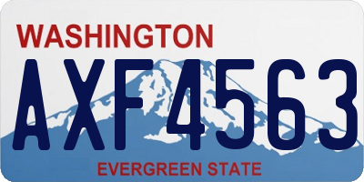 WA license plate AXF4563