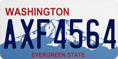 WA license plate AXF4564