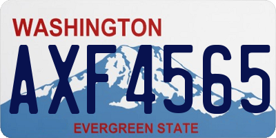 WA license plate AXF4565