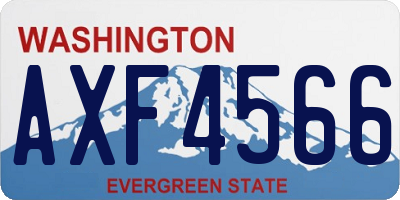WA license plate AXF4566