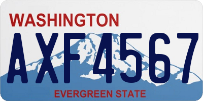 WA license plate AXF4567