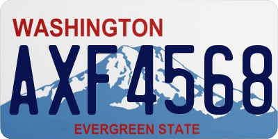 WA license plate AXF4568