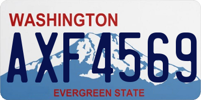 WA license plate AXF4569