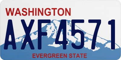 WA license plate AXF4571