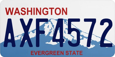 WA license plate AXF4572