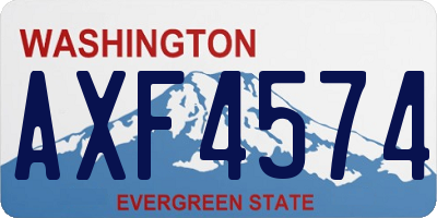 WA license plate AXF4574
