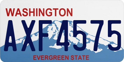 WA license plate AXF4575