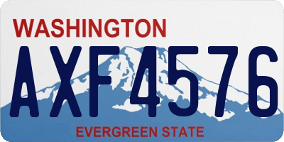 WA license plate AXF4576