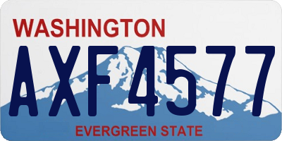WA license plate AXF4577