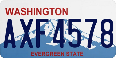 WA license plate AXF4578