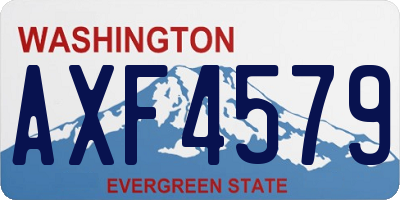 WA license plate AXF4579