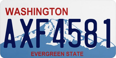 WA license plate AXF4581