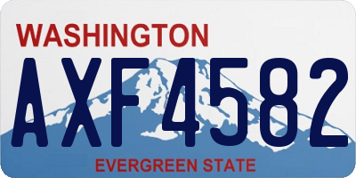 WA license plate AXF4582