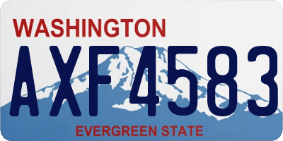 WA license plate AXF4583