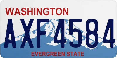 WA license plate AXF4584