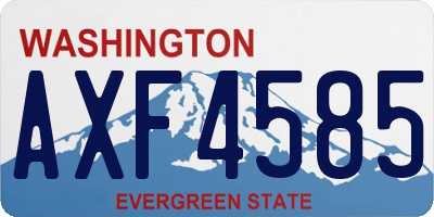 WA license plate AXF4585
