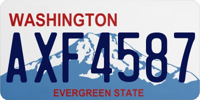 WA license plate AXF4587