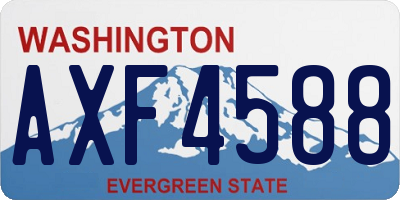 WA license plate AXF4588
