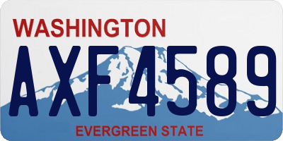 WA license plate AXF4589