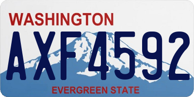 WA license plate AXF4592