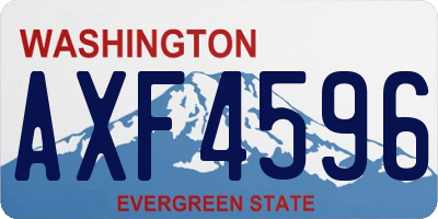 WA license plate AXF4596