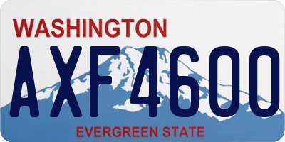 WA license plate AXF4600