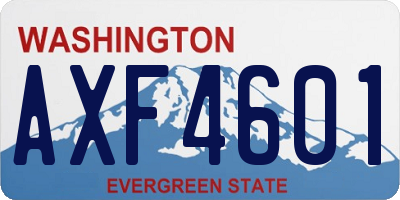 WA license plate AXF4601