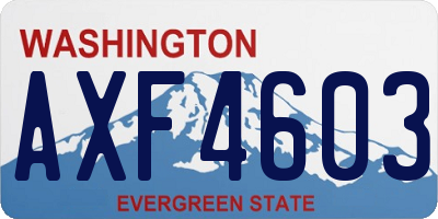 WA license plate AXF4603