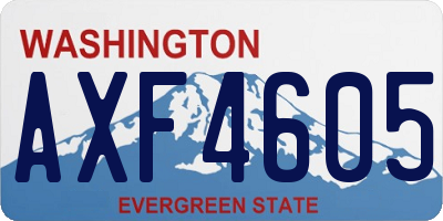 WA license plate AXF4605