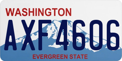 WA license plate AXF4606