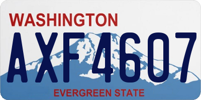 WA license plate AXF4607