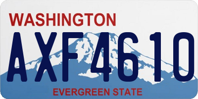 WA license plate AXF4610