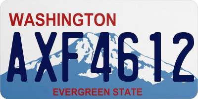 WA license plate AXF4612
