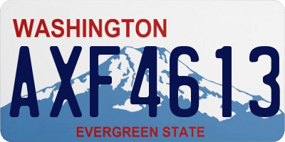 WA license plate AXF4613