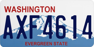 WA license plate AXF4614
